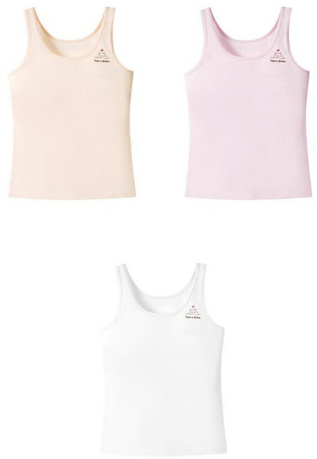 소소데이 주니어 곰돌이 소프트 런닝 브라 1단계 3종세트 사계절 이너