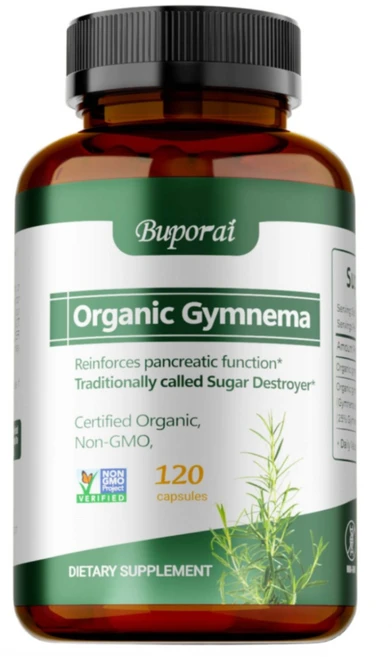 유기농 짐네마 실베스트르 허브 보충제 USDA 인증 유기농 비GMO 700mg 120개 식물성 캡슐, 1개, 60정 - 쿠팡