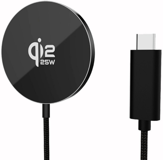 【JINPEI 錦沛】Qi2 25W 無線充電器, BLACK, 1個, 55mm