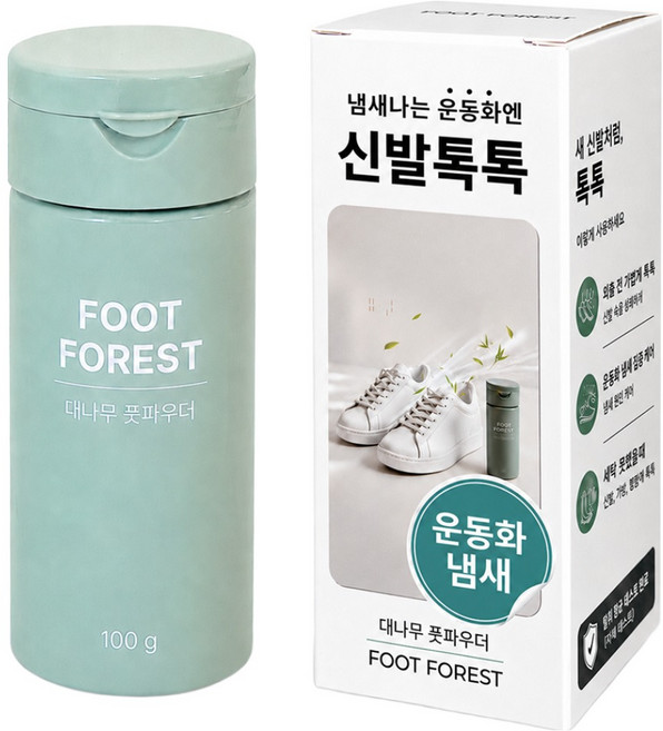 발숲 신발톡톡 대나무 풋파우더 운동화 냄새 제거제, 1개, 100g