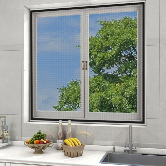 레이원 방진 미세방충망 창문 베란다 벨크로 모기장 미세촘촘망, 1개