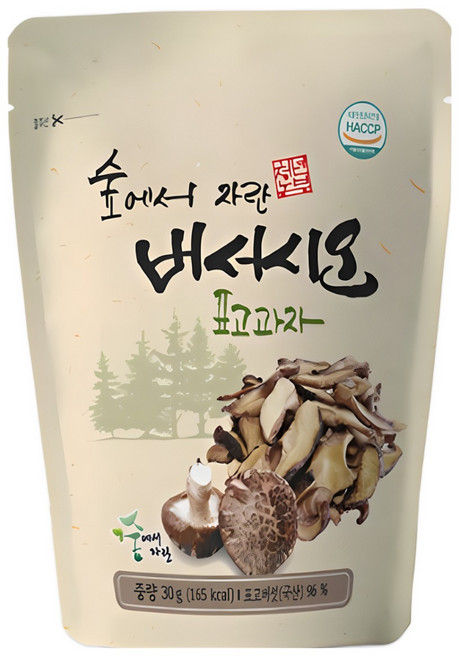 (무농약) 버서시오 표고버섯 과자 원물과자 HACCp, 1개, 30g