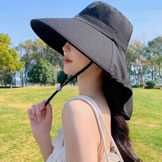 브헤오떼 UV 자외선 차단 모자 와이드 썬캡 휴대 간편 돌돌이