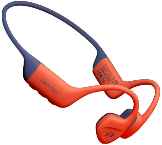 POLVCDG X16 골전도 수영 이어폰 IPX8 방수 개방형 이어폰 32G 메모리 골프 수영 블루투스 이어폰 스포츠 라이딩 이어폰, blue-orange