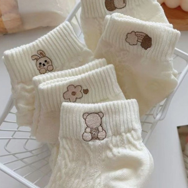 귀여운 여성 양말 스타일 컬러 5개 10개 세트 캐릭터 아기자기