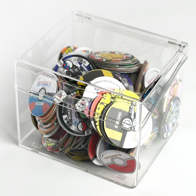 이지유 투명 포토카드 수납함 아크릴정리함 칸막이 포켓몬 다꾸 도무송 키링 탑로더 보관 케이스, 1개, 투명 싱글