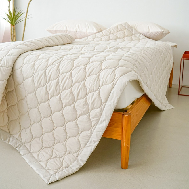 오가니크라프트 호주산 프리미엄 양모패드 사계절 침대패드, 베이지