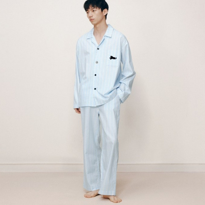 [tbh] 텐셀 코튼 사계절 커플 파자마 세트 원마일웨어 홈웨어 외출 가능한 잠옷