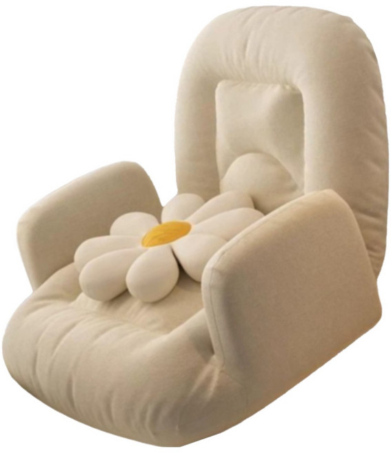 글로리존 각도조절 등받이 좌식 접이식 의자, 1개, 베이지