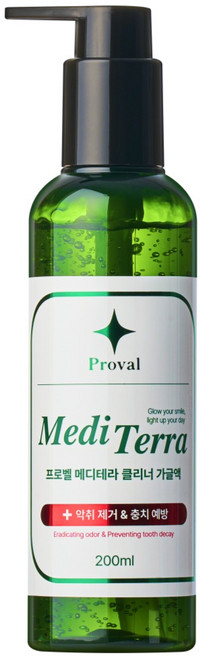 약국입점 프로벨 메디테라 혀 클리너액 구취제거 충치예방 상쾌한 구강케어 가글 클린젤 특허성분 의약외품, 1개, 200ml