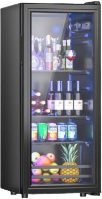 줄리웨어 쇼케이스 냉장고 미니 소형 음료수 술냉장고 술장고 소주 맥주 냉장 카페 업소용 사무실 가정용 슬림형, 131L 청색광