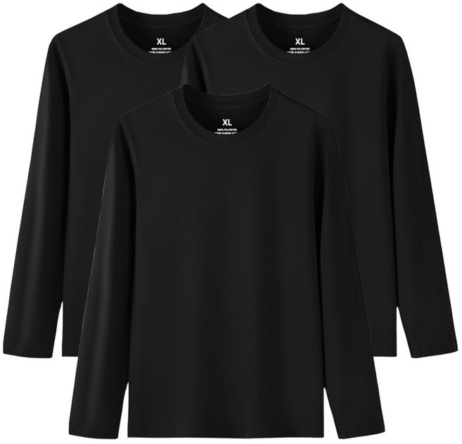 1+1+1 에이커즈 30수 무지 긴팔 티셔츠 기본 라운드 면티 흰티