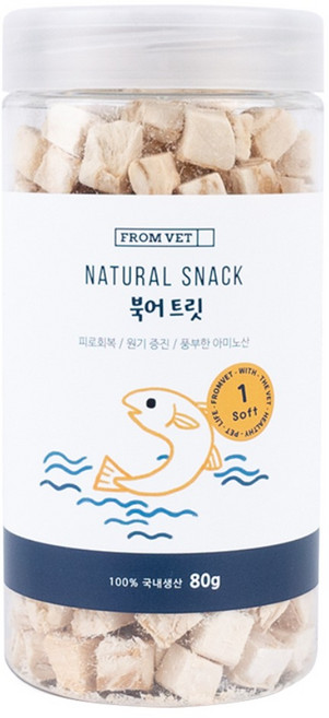 프롬벳 국산 동결건조 북어 트릿 강아지 고양이, 80g, 1개