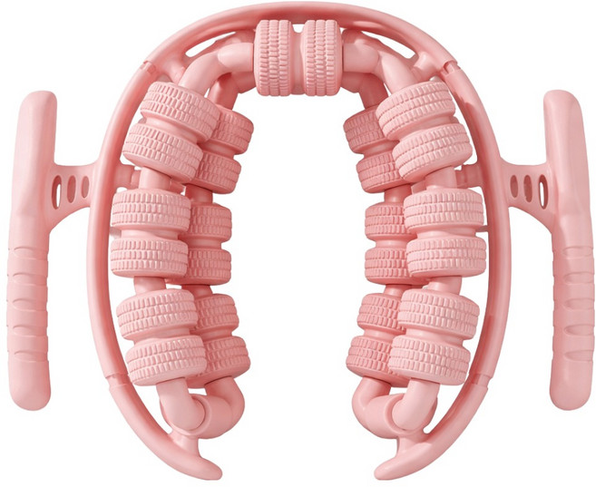 라인플로리 360도 종아리 허벅지 붓기 제거 마사지 롤러, 인디핑크, 1개