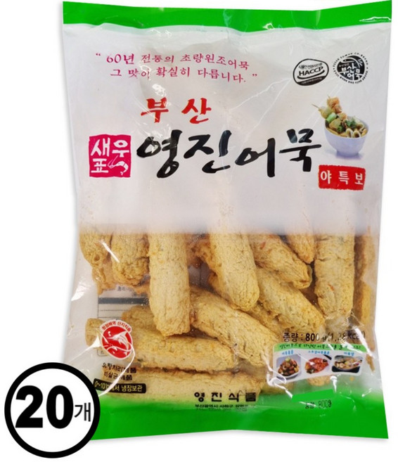 부산 영진 어묵야채맛혼합어묵 [야특보] 봉어묵, 800g, 20개