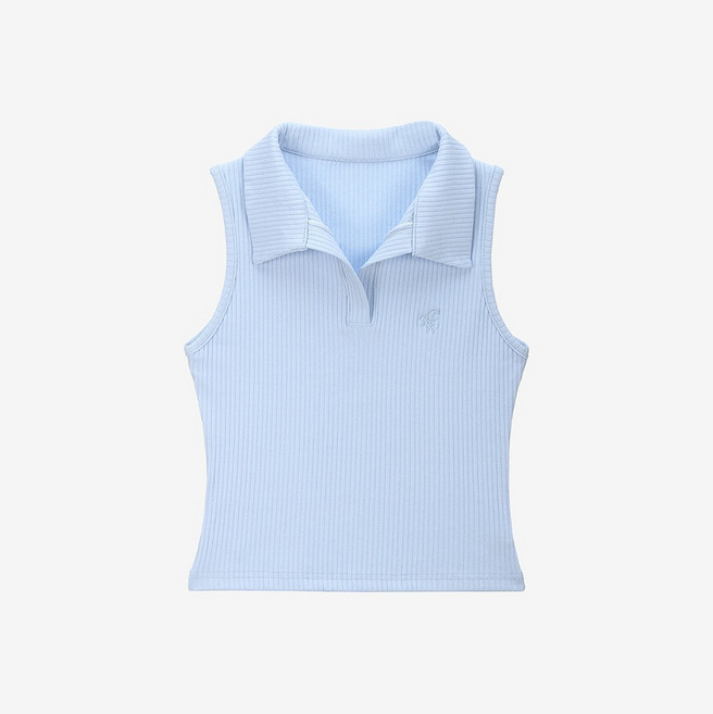 콘치웨어 오픈카라 골지 슬리브리스 (4colors) 카라 나시티 요가 필라테스