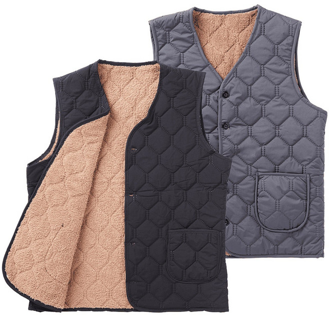 [LK+ 홈쇼핑] 포그니 후끈 열조끼 1+1 겨울 보온 누빔 보아털 패딩 원단 열조끼