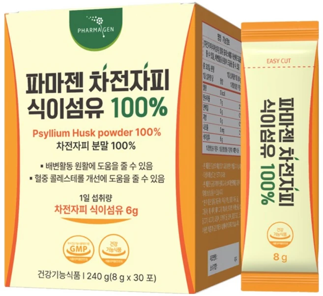 NEW 파마젠 차전자피 식이섬유 100% 8g x 30포, 30개 - 쿠팡