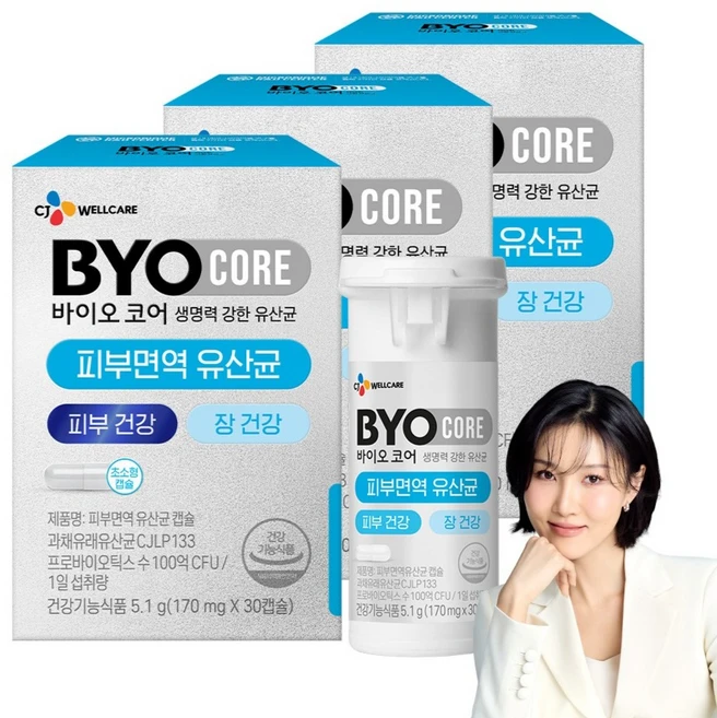 BYO 코어 피부면역 유산균, 30정, 3개 - 쿠팡