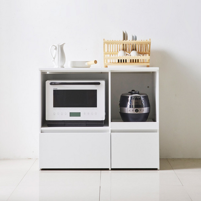 필웰 데이아 광파오븐 렌지대 서랍둘 DVX RZ9456 밥솥/렌지대, 무광화이트, 3단