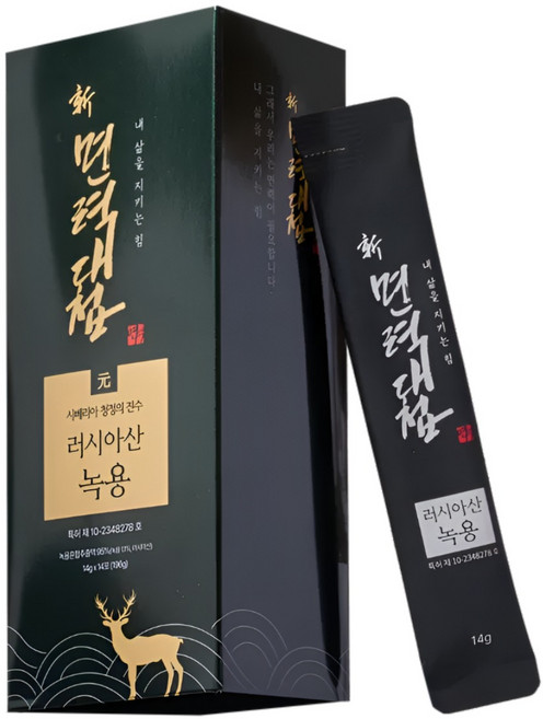 신면력대첩 (14ml 14포) 러시아 녹용진액 녹용즙 | 아이 키즈 성장 학생 수험생 영양제 면역, 196g, 1박스