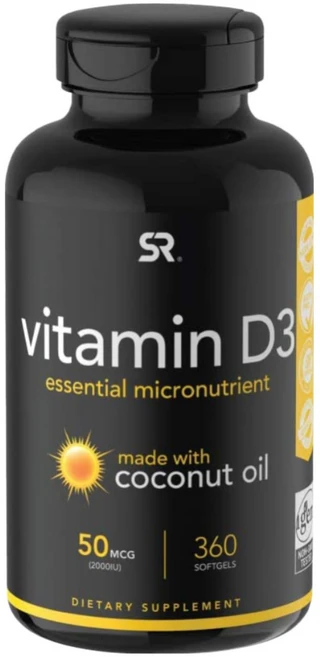 Sports Research 스포츠리서치 비타민D 50mcg 2000IU 360캡슐, 1개, 360정 - 쿠팡