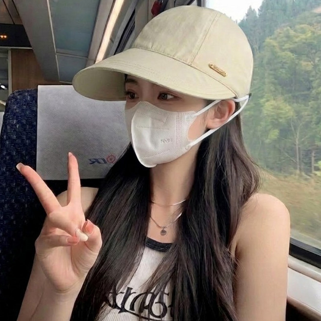 1+1 UV자외선차단 여름 마스크걸이썬캡 돌돌이 모자 여성 버킷햇 벙거지 보닛 바캉스 햇빛가리개 골프 밴딩