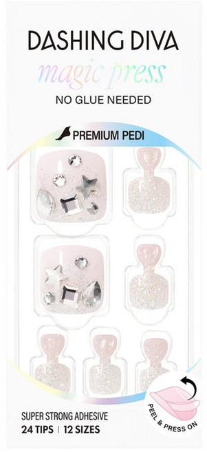 데싱디바 매직프레스 페디 스테리 드롭 세트, 6세트, 누드베이지 + 실버 + 그레이