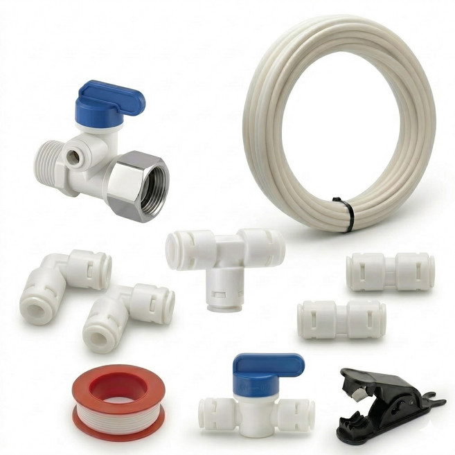 정수기호스 피팅 아답터 정수기설치 부자재 5M 블루하운드, 1세트, D세트