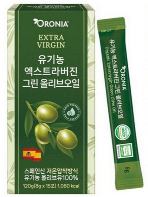 스페인산 유기농 엑스트라버진 저산도 올리브오일 100% 스틱, 8g, 90개