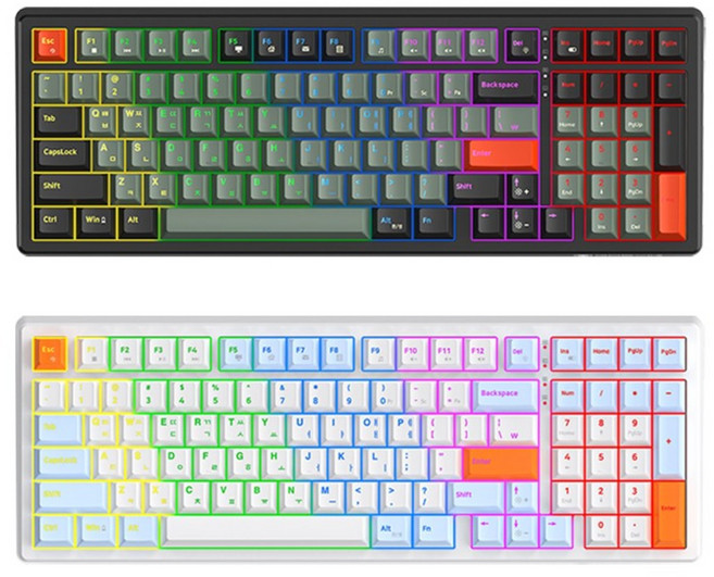 지데빌 98키 광축 방수 게이밍 기계식 유선 일반형 키보드, 화이트 스카이, G818 ATLAS, 제조사축