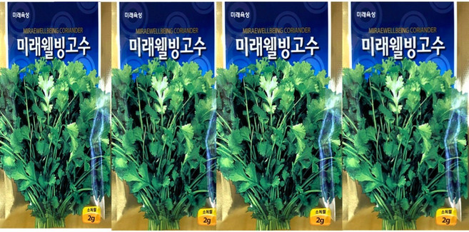 고수씨앗 코리안더 동남아씨앗 베트남씨앗 고수종자 4봉1세트, 4개