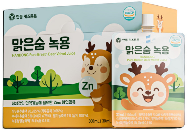 한동키즈튼튼 맑은숨 녹용, 10개, 30ml