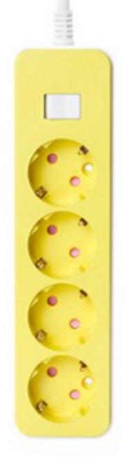 아이정 더좋은 멀티탭 개별 스위치 과부하차단 4구 추천 집들이선물 이사준비물 새집준비물, 1개, 개별 4구 옐로우, 5m