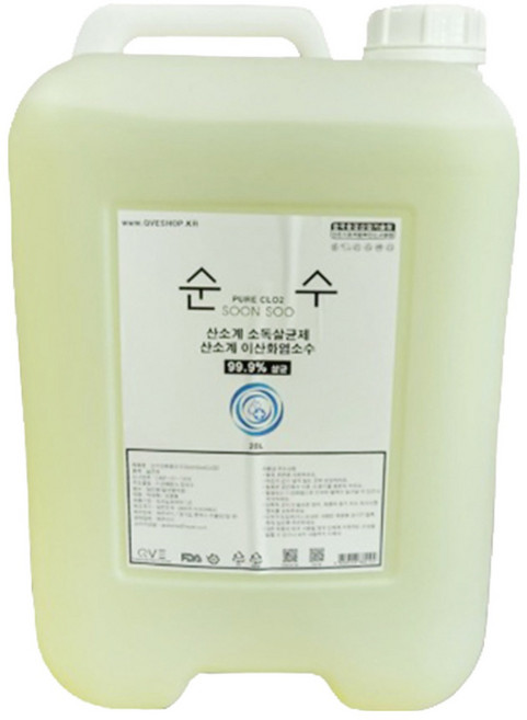순수 이산화염소수 살균/탈취제 소독제 20L/바이러스 살균제, 1개