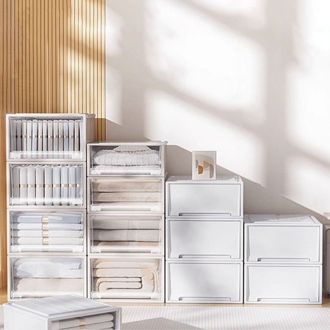 26종 꿀템요정 옷정리 리빙박스, 1개, 화이트