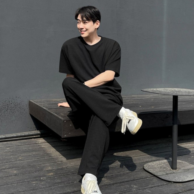 M~8XL 바이모노 꼭꼭숨티 티셔츠 구김zero 남자 무지티 베이직 반팔티 빅사이즈 오버핏 블랙 화이트 스카이블루 네이비 차콜 M L XL 2XL 3XL 4XL 5XL 6XL 7X