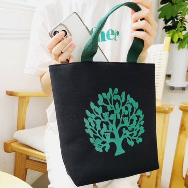 [쓰리몰] 돈꽃나무 가벼운 손가방 고급 에코백 보조/외출가방