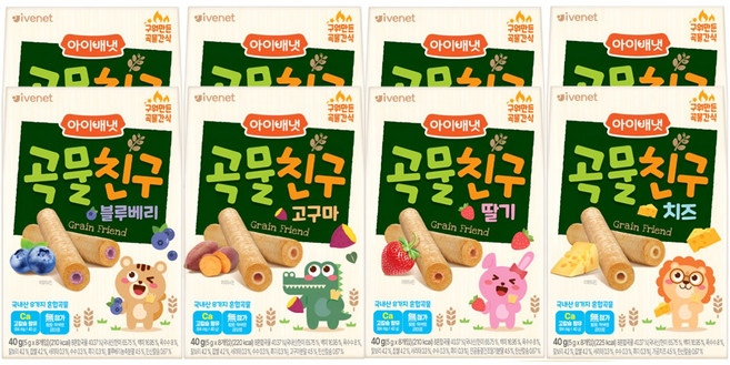 [아이배냇] 아기과자 곡물친구 고구마2+딸기2+치즈2+블루베리2, 고구마1개+딸기1개+치즈1개+블루베리1개, 1개