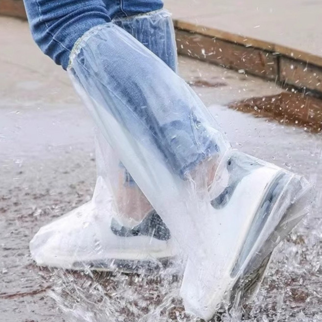 심비오시스 일회용 신발 방수 커버 장마 레인 슈 커버, 투명, 10개
