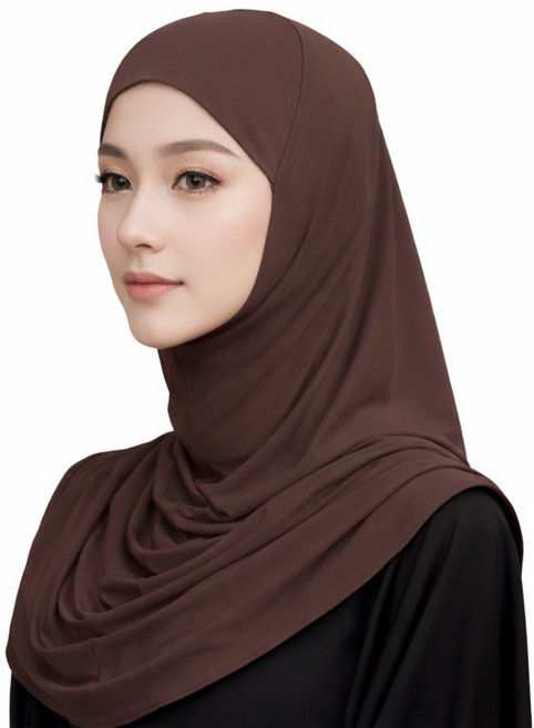 여자 히잡 중동 이슬람 여행 패션 필수품, 베이직브라운, 1개