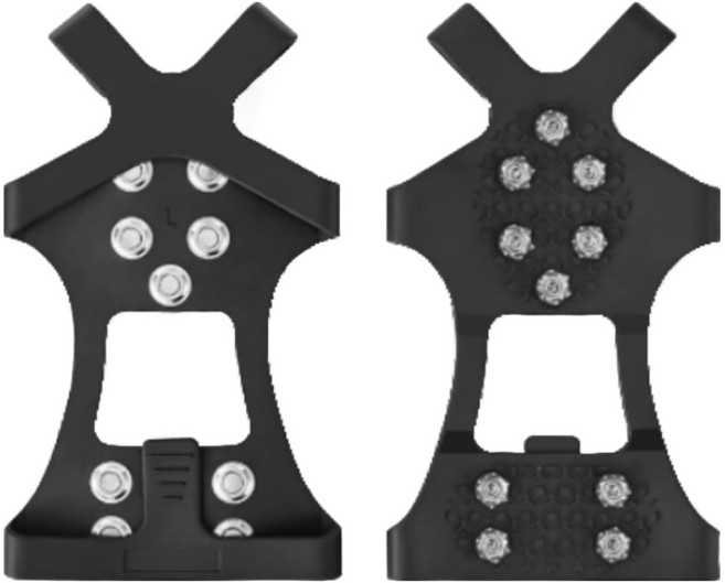 브레베네 미끄럼방지 아이젠 10핀 스파이크, 1세트, 블랙