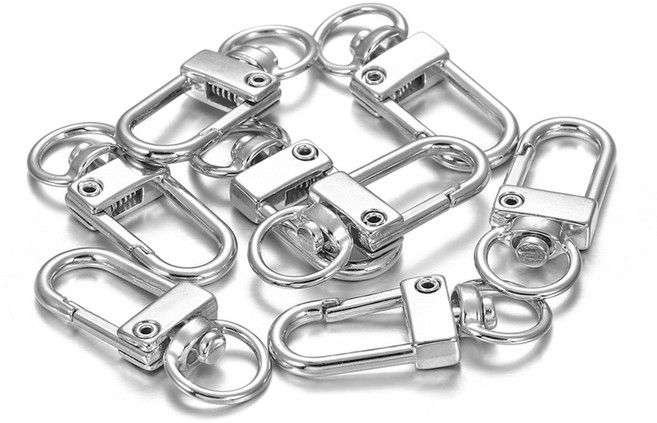 루앤블리 키링 연결 부자재 D고리, 50개, 실버
