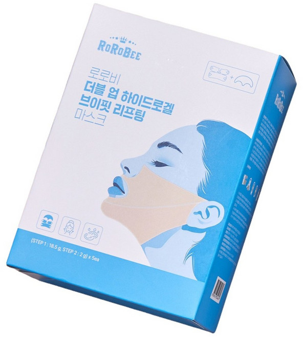 로로비 더블업 콜라겐 하이드로겔 브이라인 리프팅 팩 마스크 시트 LS0010, 2개, 10개입