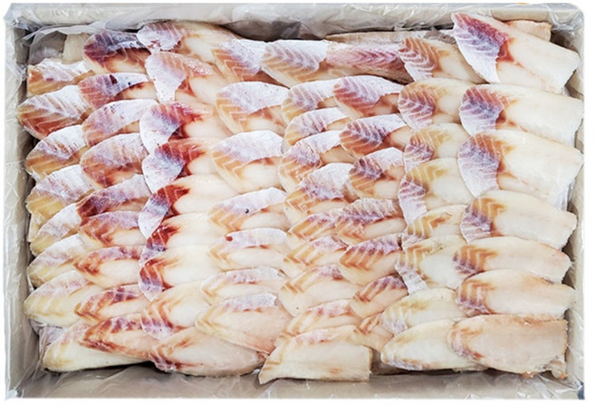 냉동 동태포(명태포) 수작업 슬라이스 손포 벌크 실중량 9.5kg내외, 1박스, 수작업동태포벌크9.5kg내외