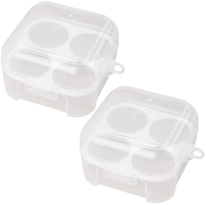바이트 캠핑 휴대용 4구 계란통 달걀 보관 케이스, 2개, 1단, 투명