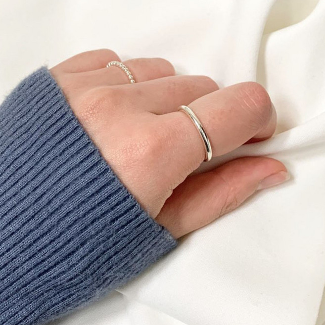 실버925 루미에르 베이직 볼드 라운드 은반지 2mm