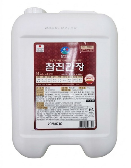 참고을 장푸드참진간장, 1개, 14L