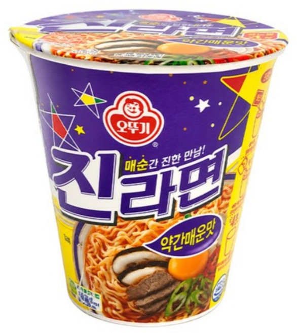 오뚜기)진라면약간매운맛소컵, 4개