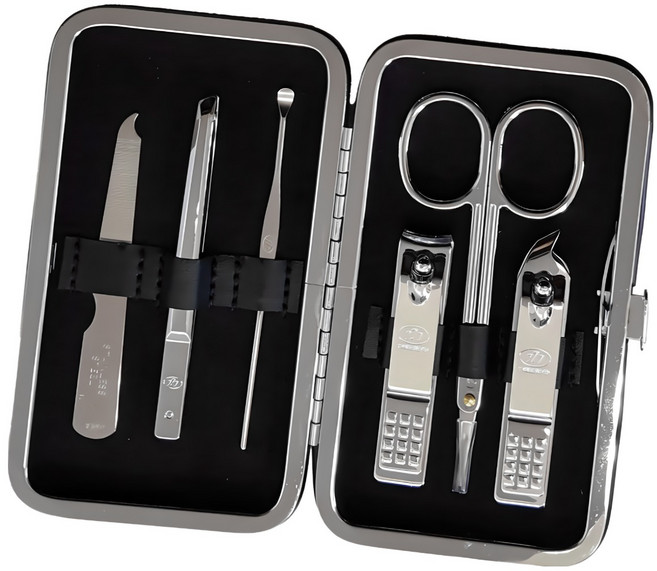 777 간편형 손톱깎이 6종세트, 실버, 1세트